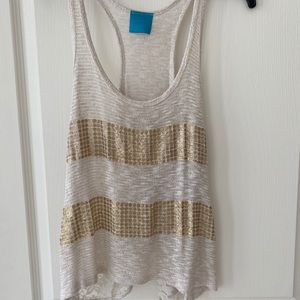 White and gold blouse